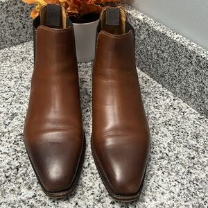 Ralph Lauren Purple Label Collection Rexford Cuoio Burnished Calf Leather Boots